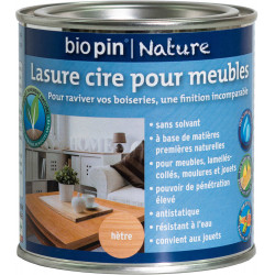 Lasure cire naturelle pour meubles 0,375 L - Hètre - Biopin Nature