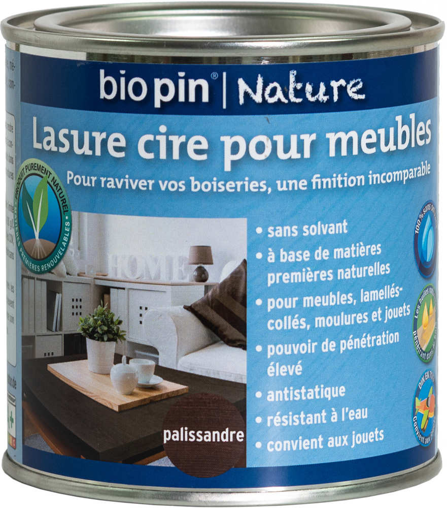 Lasure cire naturelle pour meubles 0,375 L - Palissandre
