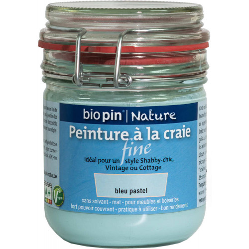 Peinture naturelle à la craie fine 0,325 L - Bleu pastel - Biopin Nature