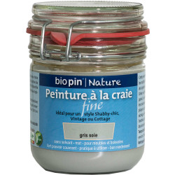 Peinture naturelle à la craie fine 0,325 L - Gris soie - Biopin Nature