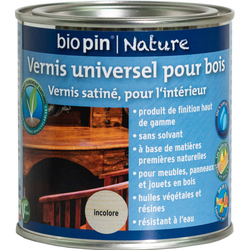 Vernis universel pour bois 0,375 L - Incolore - Biopin Nature