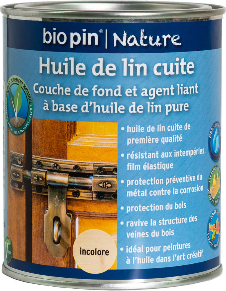 Huile de lin cuite 0,75 L - Incolore
