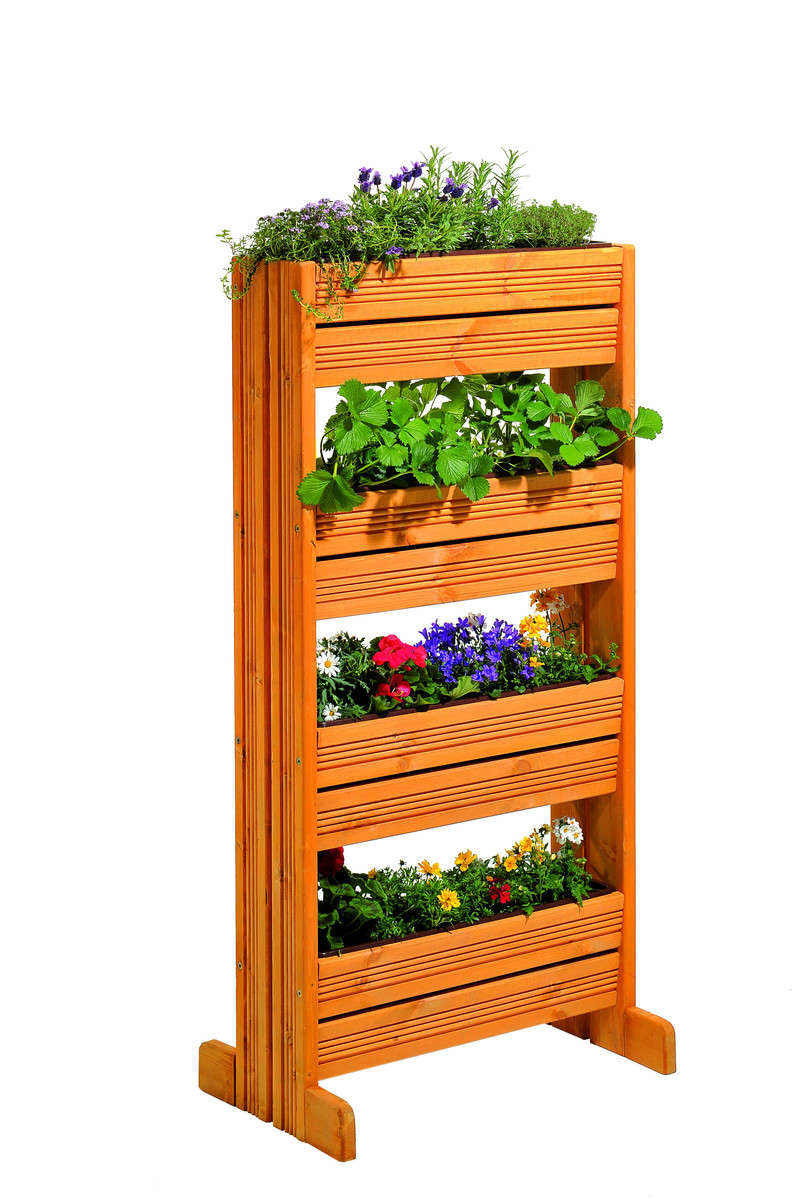 Jardinière verticale en épicéa/pin Miel - 65,5 x 39,5 x 133 cm (l x P x h)