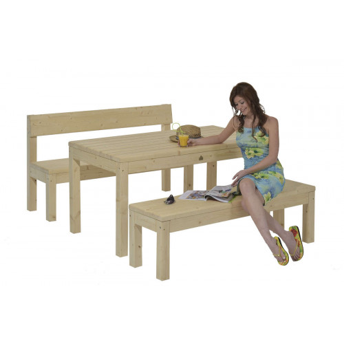 Gaspo Table de jardin en bois "Graz" L 150 x l 80 x h 75 cm, natu...