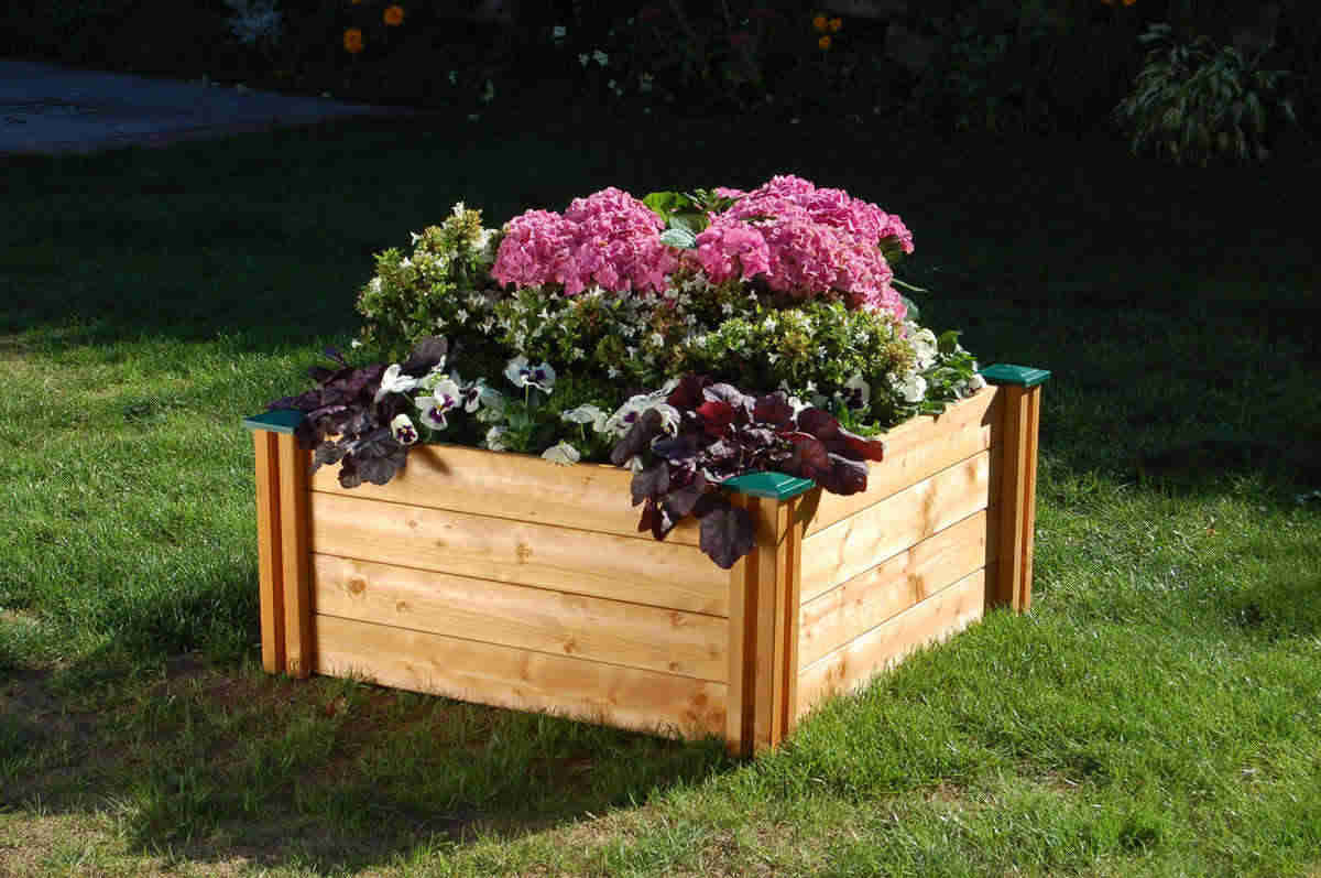 Carré potager surélevé XL - 86x80x40 cm, 195 litres, miel
