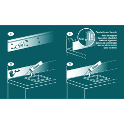 Crédence Basse, Longeur 120cm, Hauteur 15cm, finition Inox - Nordlinger