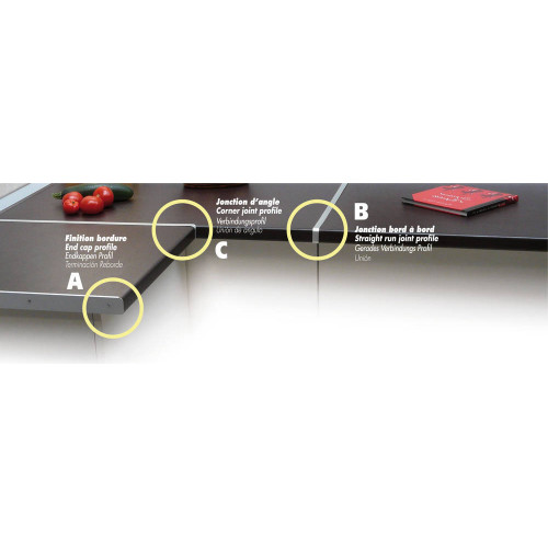 Profil de finition,Plan de travail 38mm, , Alu - Nordlinger