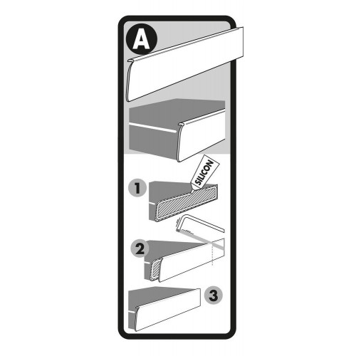 Profil de finition,Plan de travail 38mm, , Alu - Nordlinger