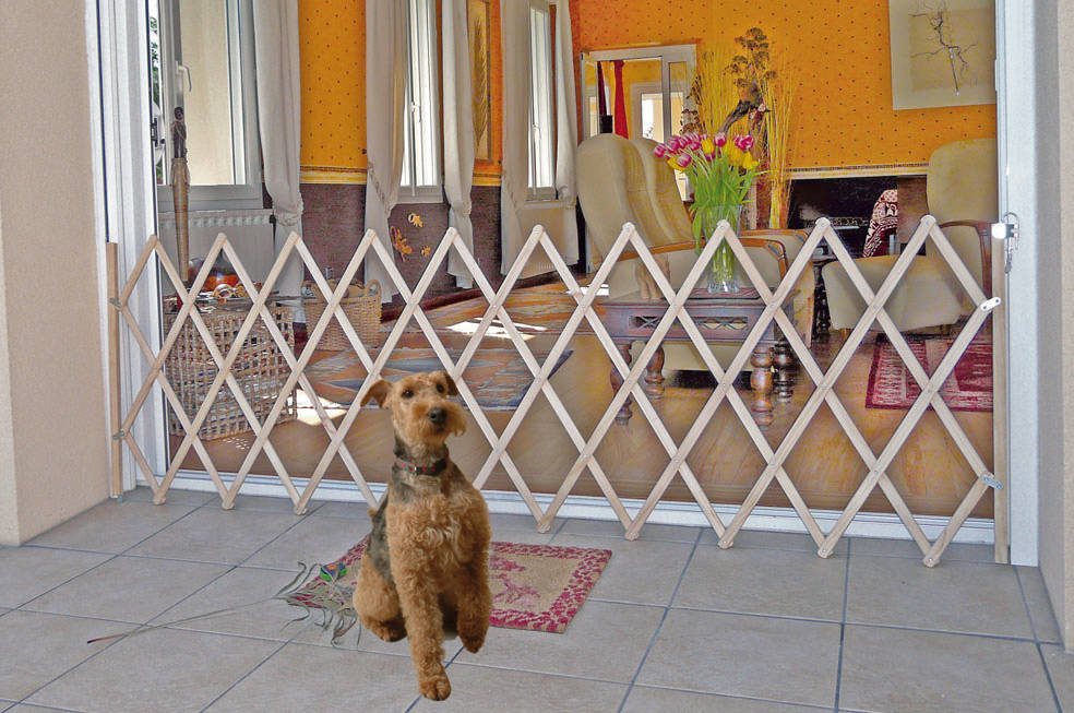 Barrière Pour Animaux NORDLINGER PRO Stop'Max - Bois Naturel Extensible 60-230cm - Hauteur 83cm