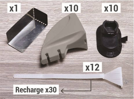 Recharge de 30 languettes pour kit de serrage de plinthes Fixpress