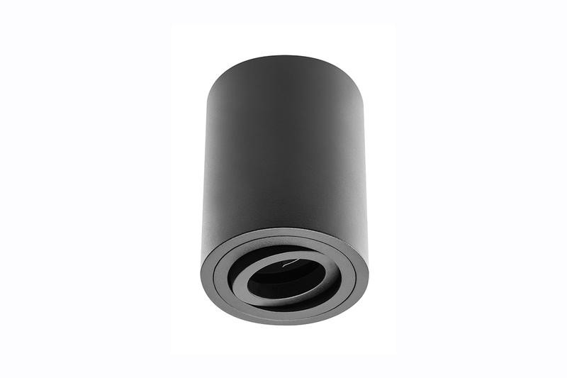 Petit plafonnier cylindrique SENSA avec tête rotative - Aluminium - Noir - 11,5 cm - IP 20