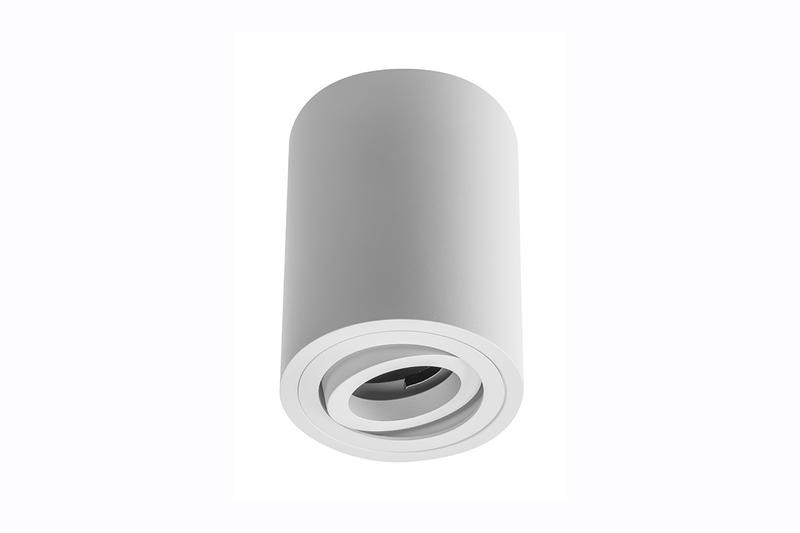 Petit plafonnier cylindrique SENSA avec tête rotative - Aluminium - Blanc - 11,5 cm - IP 20