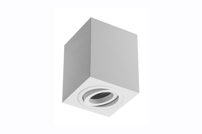 Petit plafonnier cubique SENSA avec tête rotative - Aluminium - Blanc - 11,5 cm - IP 20