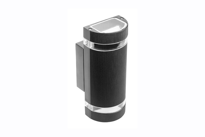 Applique murale en aluminium - 25 cm - double sens - noir - IP 54