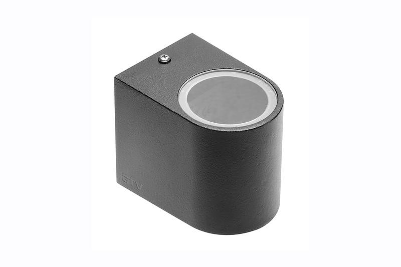 Petite applique murale en aluminium - 8 cm - sens unique - noir - IP 54