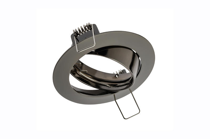 Spot de plafond PORTO orientable - encastrable - aluminium - couleur chrom noir - ø 7,5 cm