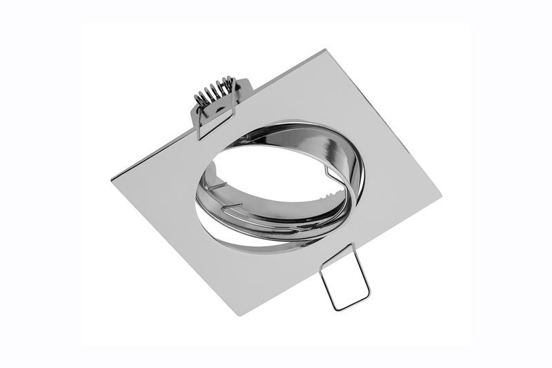 Spot de plafond PORTO orientable - encastrable - aluminium - couleur chrom - 8 x 8 cm