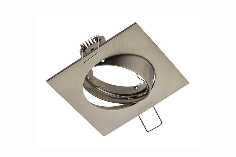 Spot de plafond PORTO orientable - encastrable - aluminium - couleur inox - 8 x 8 cm