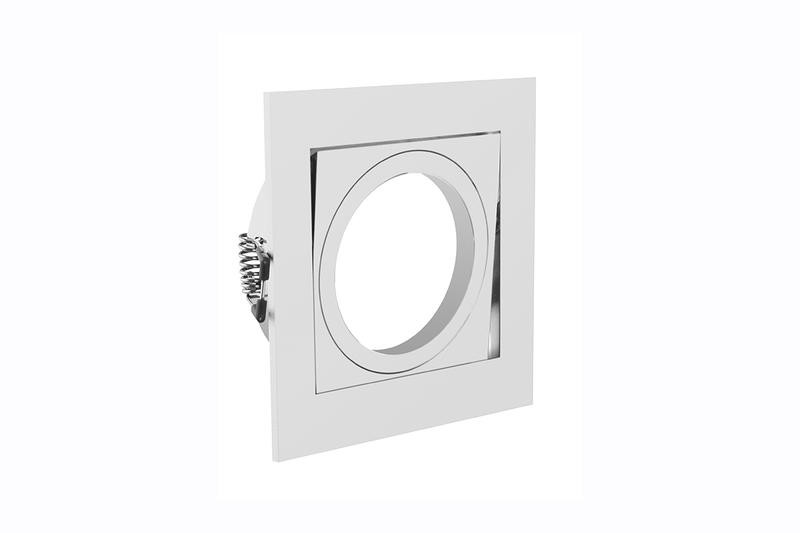 Spot de plafond VILA orientable - encastrable - acier - couleur chrom - 8 x 8 cm