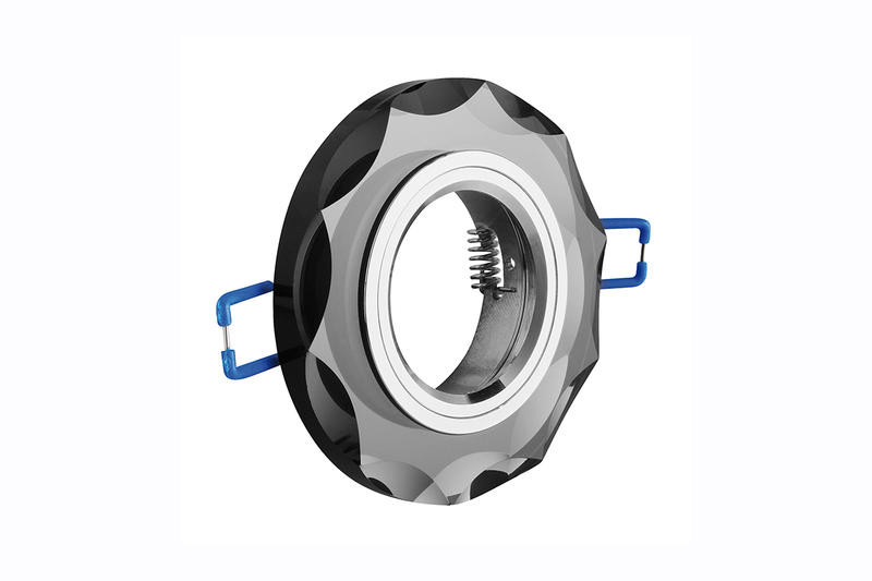 Spot de plafond BRILLANTE - encastrable - verre - noir - ø 9 cm