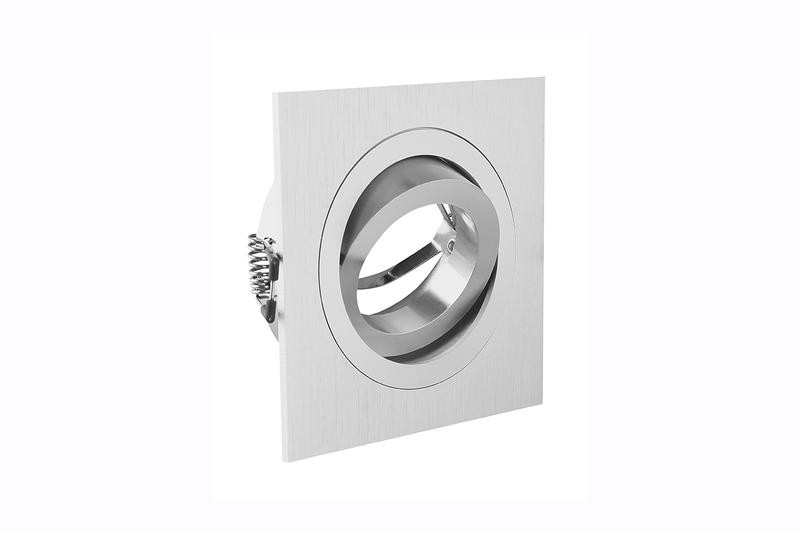 Spot de plafond MORENA orientable - encastrable - aluminium - argent - 9 x 9 cm