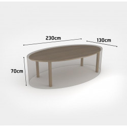 Housse de protection en polyester pour table ovale - 230 x 130 x 70 cm - 90m/g2 - NORTENE 