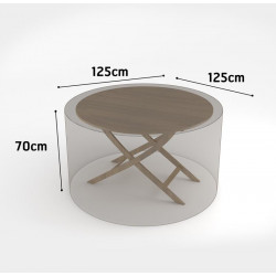 Housse de protection en polyester pour table ronde - 125 x 125 x70 cm - 90 g/m2 - NORTENE 