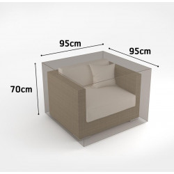 Housse de protection en polyester pour canapé 1 place - 95 x 95 x 70 cm - g/m2 - NORTENE 