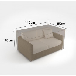 Housse de protection en polyester pour canapé 2 places - 140 x 85 x 70 cm - g/m2 - NORTENE 