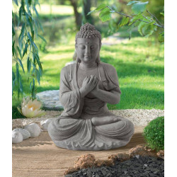 Statue décorative BUDDHA en fibre de verre et argile - 60 cm - NORTENE 