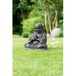 Statue décorative HAPPY BUDDHA en fibre de verre et argile - 53 cm - NORTENE 