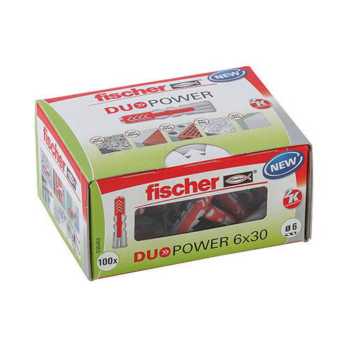 Boîte de 100 Chevilles DUOPOWER 6x30 DIY - FISCHER