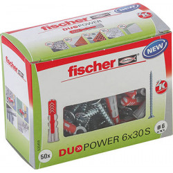 Boîte de 50 Chevilles DUOPOWER 6x30 S DIY de marque FISCHER, référence: B5311000