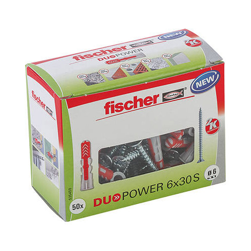 Boîte de 50 Chevilles DUOPOWER 6x30 S DIY - FISCHER