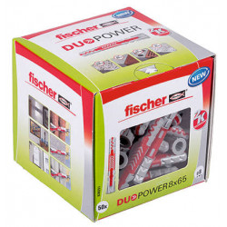 Boîte de 50 Chevilles DUOPOWER 8x65 DIY de marque FISCHER, référence: B5311500