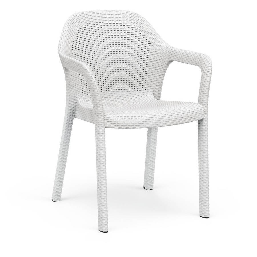 Fauteuil empilable - 58x57x84 cm, blanc