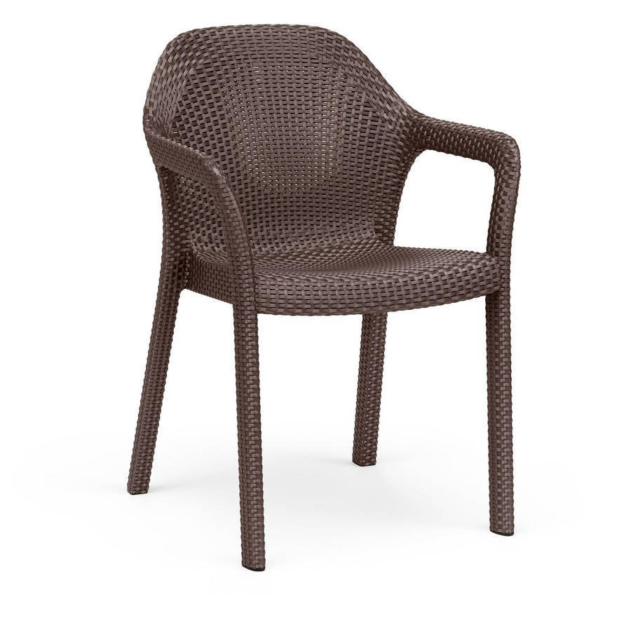 Fauteuil empilable - 58x57x84 cm, moka