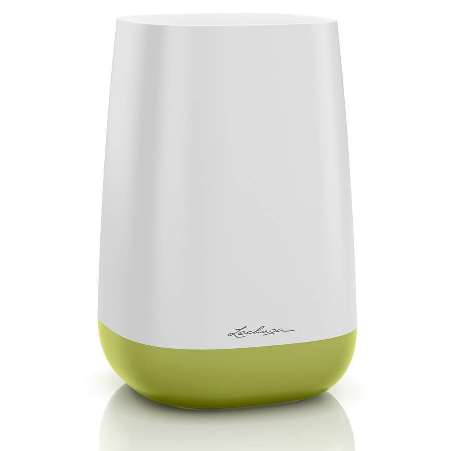 Yula Flower - 14x14x21 cm, blanc/vert pistache satiné