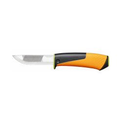 Couteau travaux difficiles Fourreau -aiguiseur intégré - surface de frappe de marque FISKARS, référence: B4460400