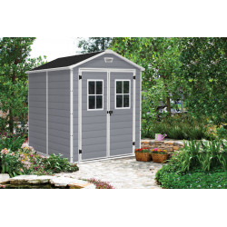 ABRI JARDIN RESINE - PREMIUM 86 DPF- 3,75M² - GRIS - CHALET & JARDIN