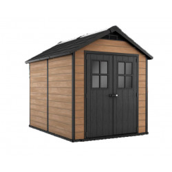 ABRI JARDIN RESINE - WOODIUM 759 - 5,7m²- MARRON de marque CHALET & JARDIN, référence: J5369700