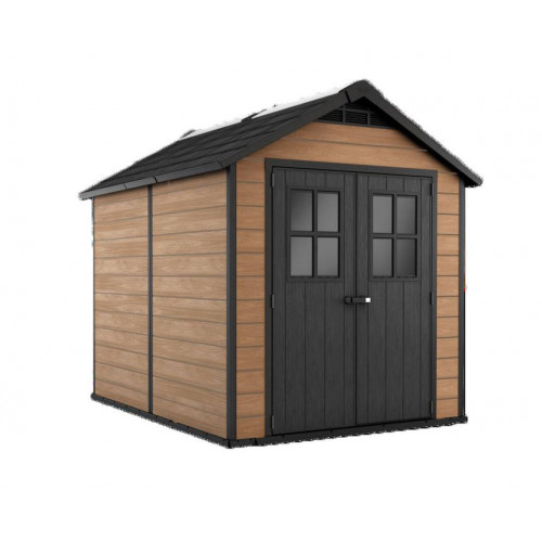 ABRI JARDIN RESINE - WOODIUM 759 - 5,7m²- MARRON - CHALET & JARDIN