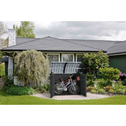 Grand coffre de jardin - 2000L - Noir - 177 x 113 x 134 cm - CHALET & JARDIN