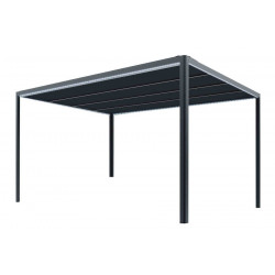 TOIT TERRASSE ALU - Couv'terrasse® E STORE- 9M² - GRIS de marque CHALET & JARDIN, référence: J5370800