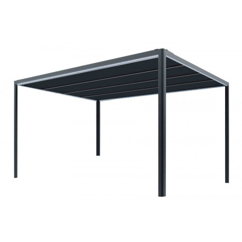 TOIT TERRASSE ALU - Couv'terrasse® E STORE- 9M² - GRIS - CHALET & JARDIN