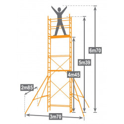 Réhausse pour échafaudage - jusqu'à 2 m supplémentaires - CENTAURE 