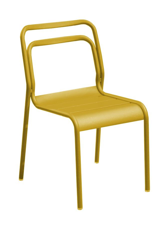 Lot de 6 chaises empilables Eos - Alu - Tournesol