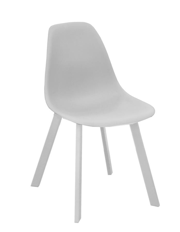 Lot de 4 chaises design Coque Jato - Alu/résine - Blanc