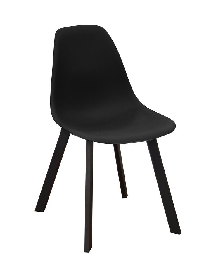 Lot de 4 chaises design Coque Jato - Alu/résine - Noir