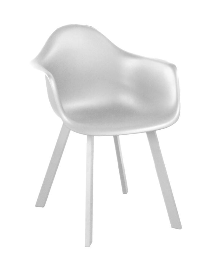 Lot de 4 fauteuils design Coque Jato - Alu/résine - Blanc